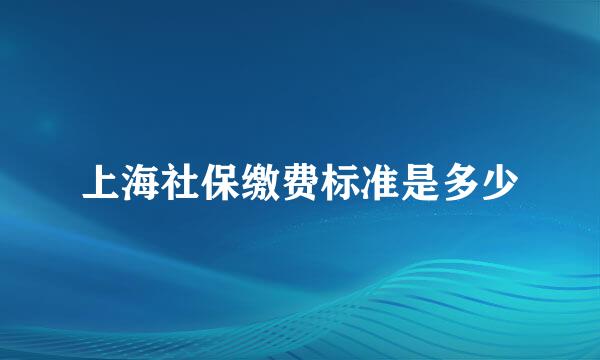 上海社保缴费标准是多少