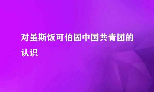 对虽斯饭可伯固中国共青团的认识