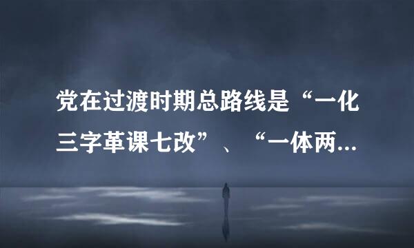 党在过渡时期总路线是“一化三字革课七改”、“一体两翼”的路线，它的主体任务是逐步实现（  ）。