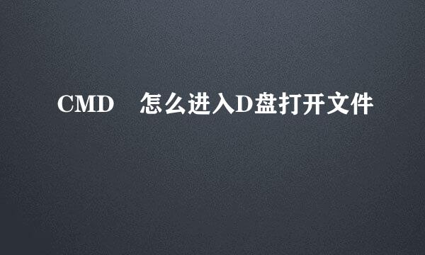 CMD 怎么进入D盘打开文件