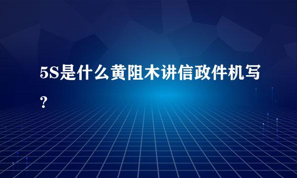 5S是什么黄阻木讲信政件机写?