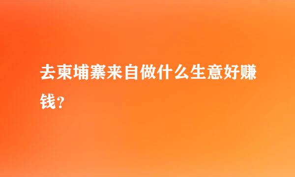 去柬埔寨来自做什么生意好赚钱？