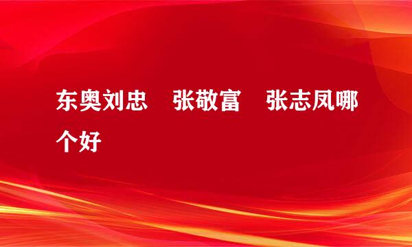 东奥刘忠 张敬富 张志凤哪个好