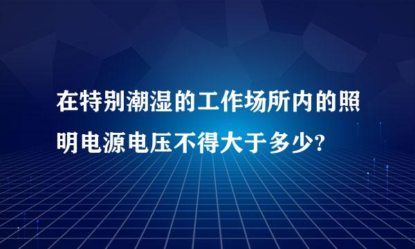 在特别潮湿的工作场所内的照明电源电压不得大于多少?