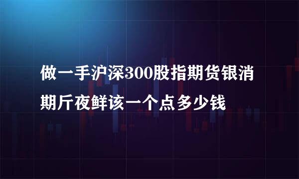 做一手沪深300股指期货银消期斤夜鲜该一个点多少钱