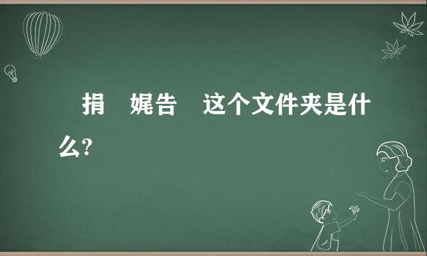 鑵捐娓告垙这个文件夹是什么?