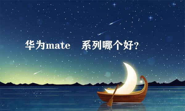 华为mate 系列哪个好？