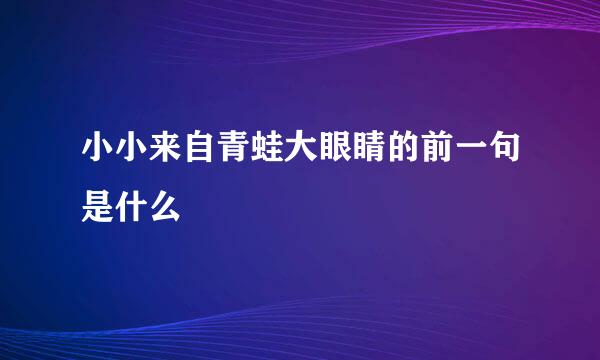 小小来自青蛙大眼睛的前一句是什么