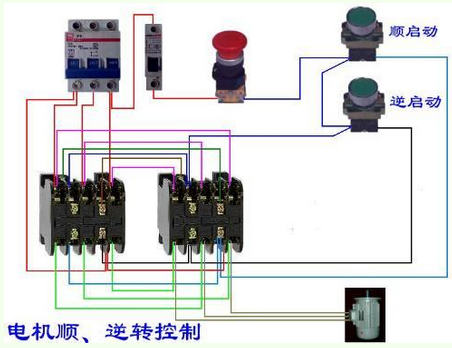 求电机正反转控制电路实物接线图...