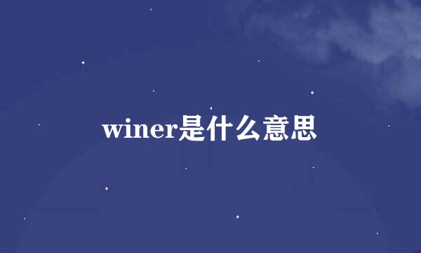 winer是什么意思