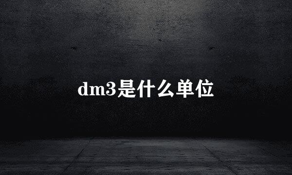 dm3是什么单位