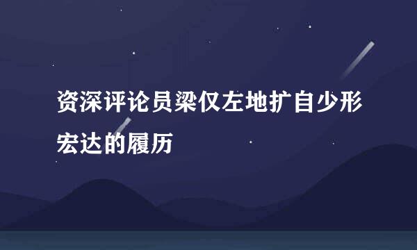 资深评论员梁仅左地扩自少形宏达的履历