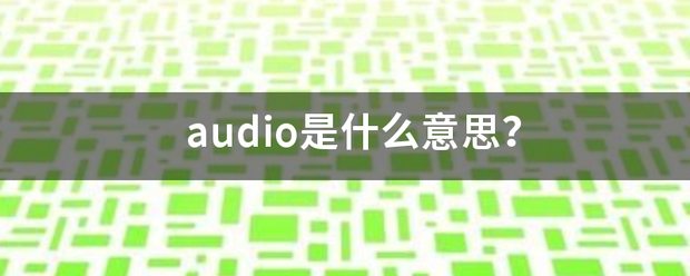 audio是什么意思？