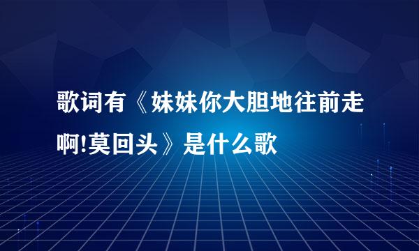 歌词有《妹妹你大胆地往前走啊!莫回头》是什么歌