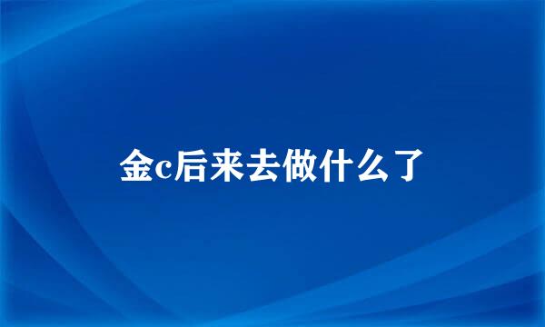 金c后来去做什么了