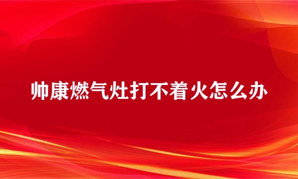 帅康燃气灶打不着火怎么办