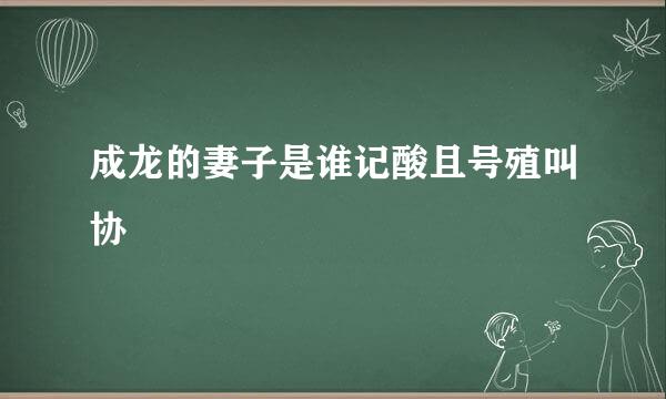 成龙的妻子是谁记酸且号殖叫协