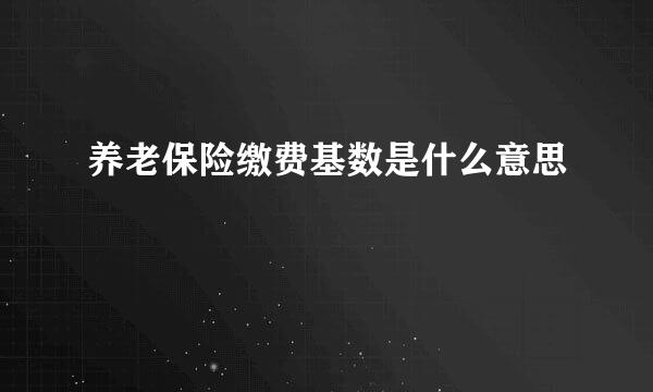 养老保险缴费基数是什么意思