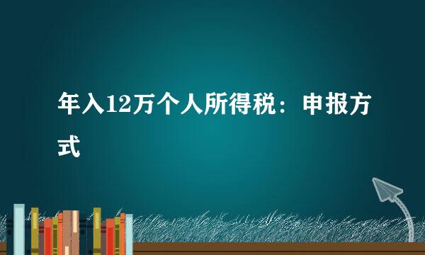 年入12万个人所得税：申报方式