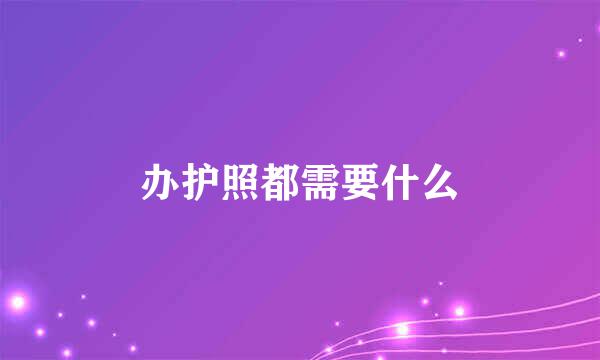 办护照都需要什么