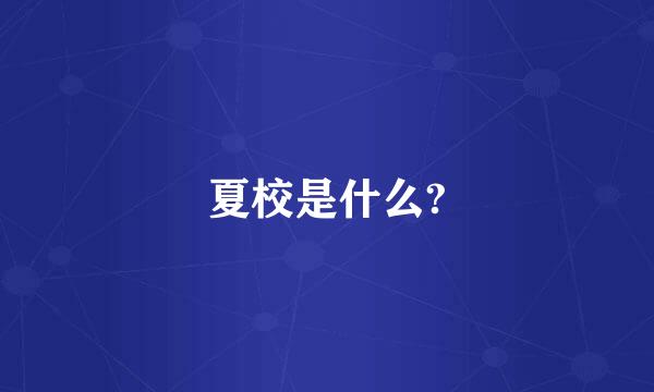 夏校是什么?