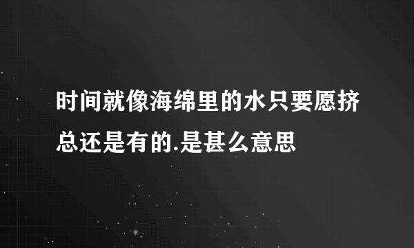 时间就像海绵里的水只要愿挤总还是有的.是甚么意思