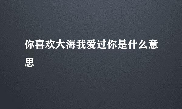 你喜欢大海我爱过你是什么意思