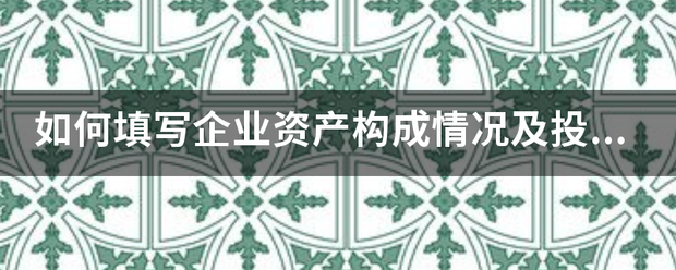 如何填写企业资产构成情况及投资号参股的关联企业情况？