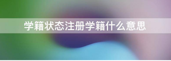 学籍状态给例政领推想注册学籍什么意思分断护皇居重革井息远晚