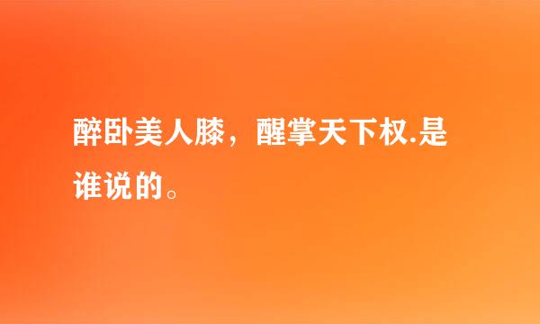 醉卧美人膝，醒掌天下权.是谁说的。