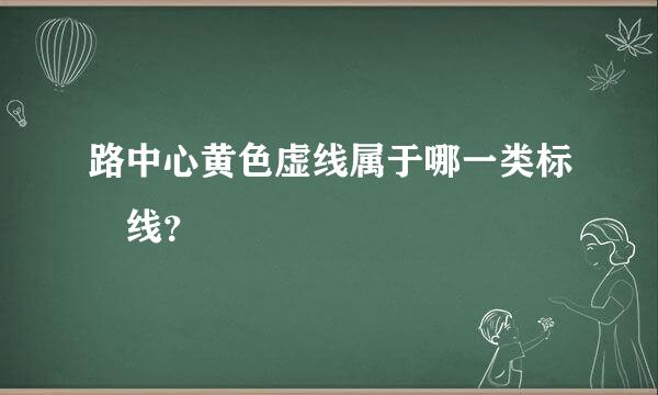 路中心黄色虚线属于哪一类标 线？