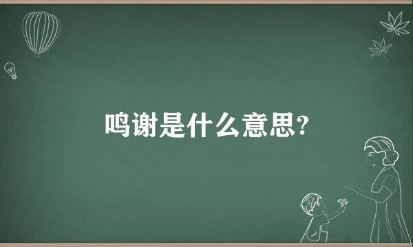 鸣谢是什么意思?