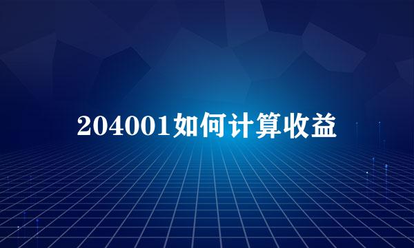 204001如何计算收益