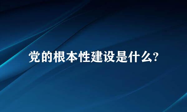 党的根本性建设是什么?