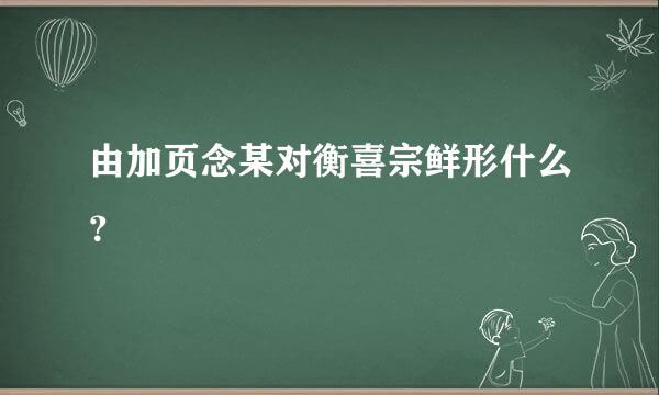 由加页念某对衡喜宗鲜形什么？