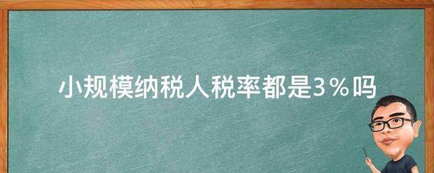 小规模纳税人税生特苗价派侵织率都是3％吗