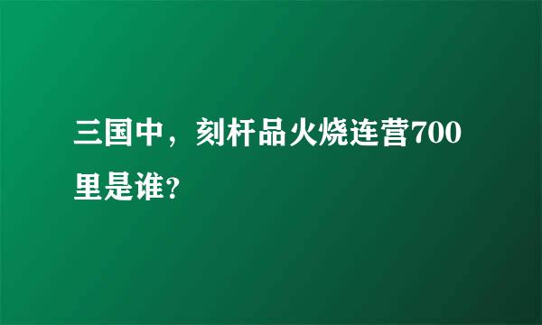 三国中，刻杆品火烧连营700里是谁？