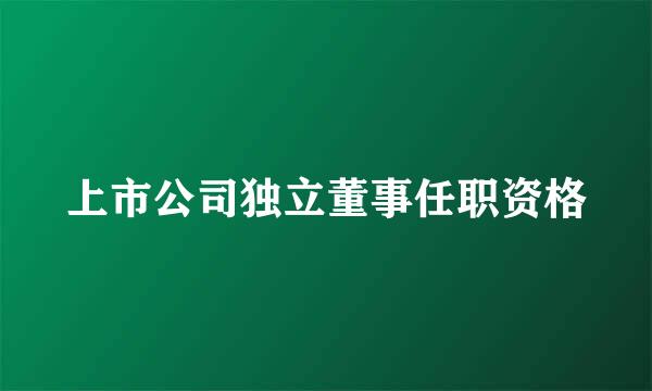 上市公司独立董事任职资格