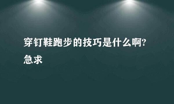 穿钉鞋跑步的技巧是什么啊?急求