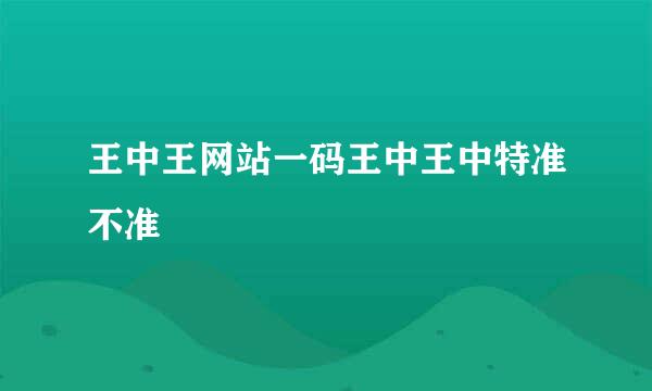 王中王网站一码王中王中特准不准