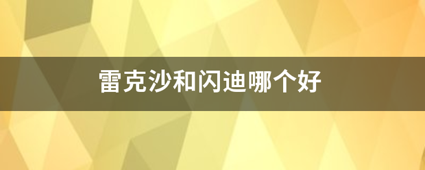 雷克沙和闪迪哪个好