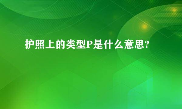 护照上的类型P是什么意思?