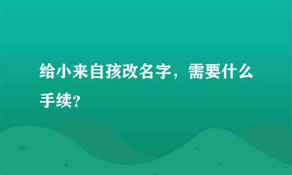 给小来自孩改名字，需要什么手续？