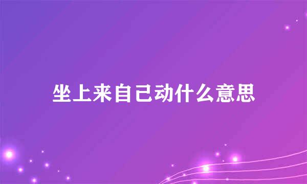 坐上来自己动什么意思