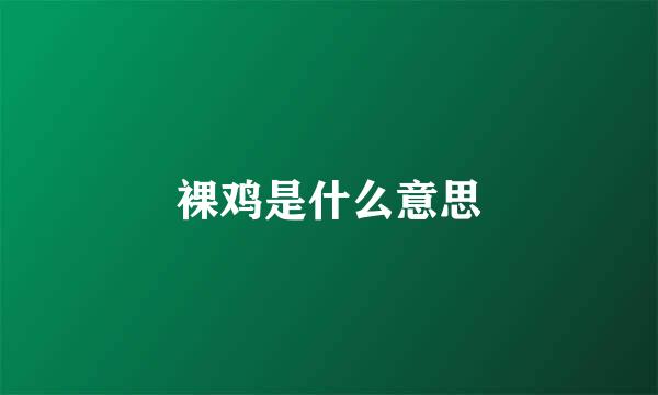 裸鸡是什么意思