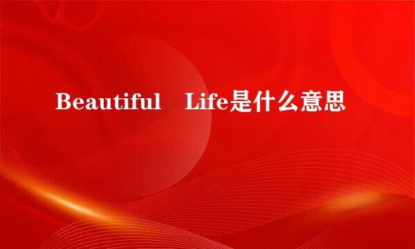 Beautiful Life是什么意思