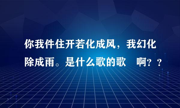 你我件住开若化成风，我幻化除成雨。是什么歌的歌詞啊？？