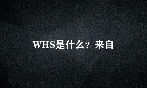 WHS是什么？来自