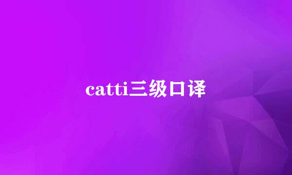 catti三级口译