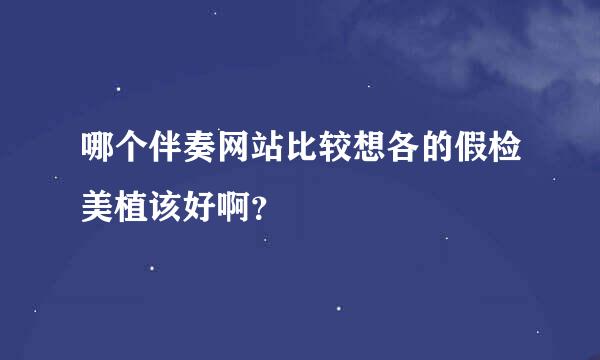 哪个伴奏网站比较想各的假检美植该好啊？